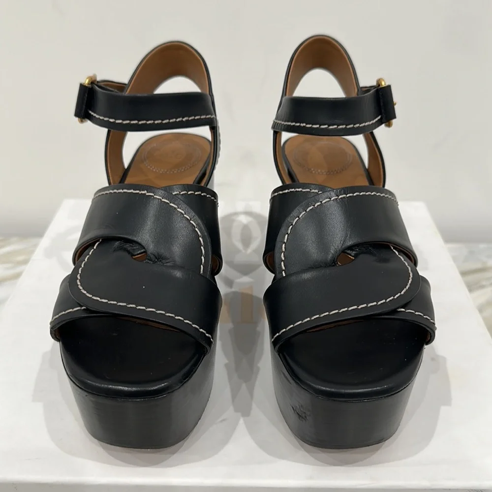 CHLOE ADIGE PEPE CORVETTE BLACK 35 1/2 5.5 - Picture 2 of 8